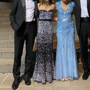 Basix Strapless Confetti Sequin Gown